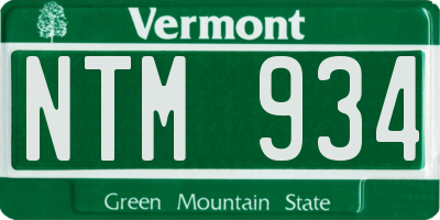 VT license plate NTM934