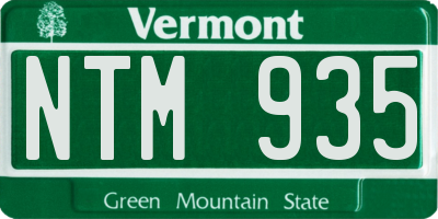VT license plate NTM935