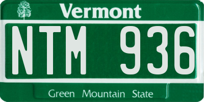 VT license plate NTM936