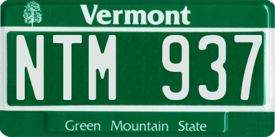VT license plate NTM937