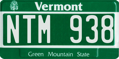 VT license plate NTM938