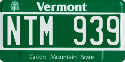 VT license plate NTM939