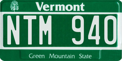VT license plate NTM940
