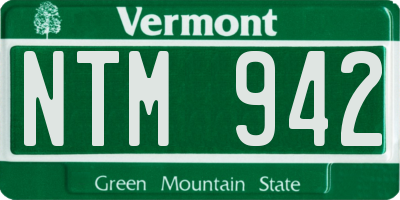VT license plate NTM942