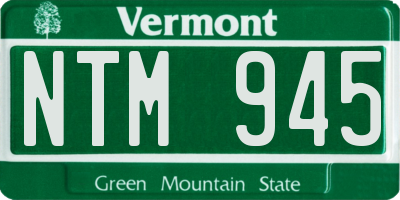 VT license plate NTM945