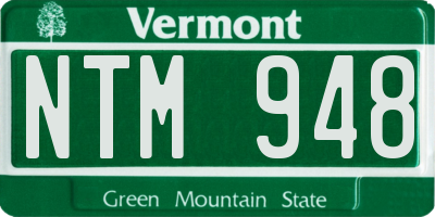 VT license plate NTM948
