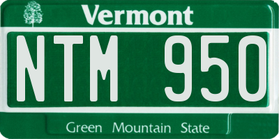 VT license plate NTM950