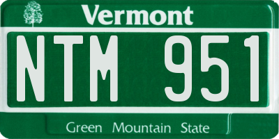 VT license plate NTM951