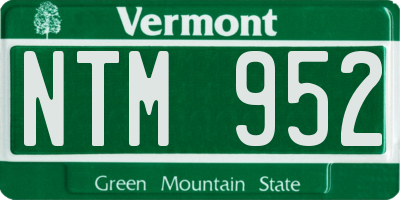 VT license plate NTM952