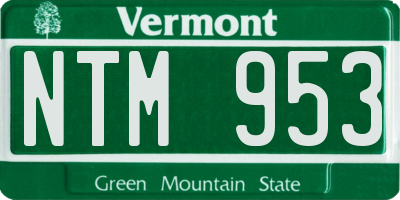 VT license plate NTM953