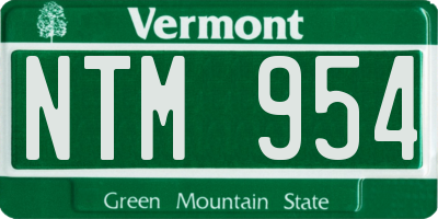 VT license plate NTM954