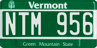 VT license plate NTM956