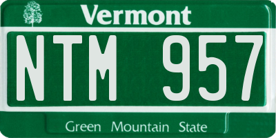 VT license plate NTM957