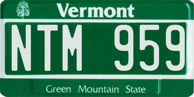 VT license plate NTM959