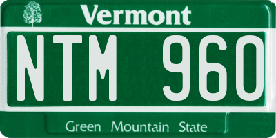 VT license plate NTM960
