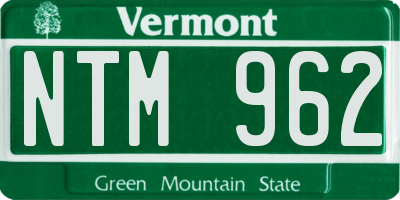 VT license plate NTM962