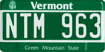 VT license plate NTM963