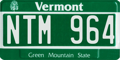 VT license plate NTM964
