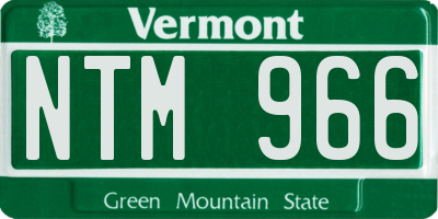 VT license plate NTM966