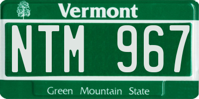 VT license plate NTM967