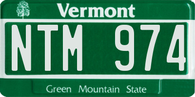 VT license plate NTM974