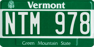 VT license plate NTM978