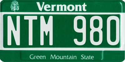 VT license plate NTM980
