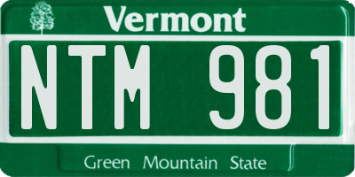 VT license plate NTM981
