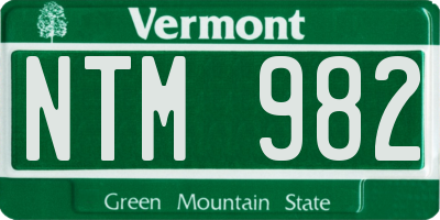 VT license plate NTM982