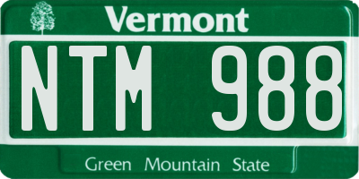 VT license plate NTM988