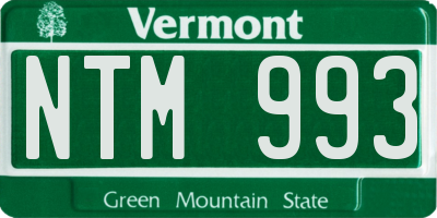 VT license plate NTM993