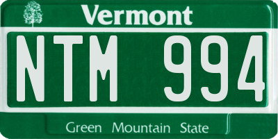 VT license plate NTM994