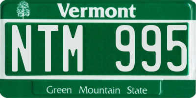 VT license plate NTM995