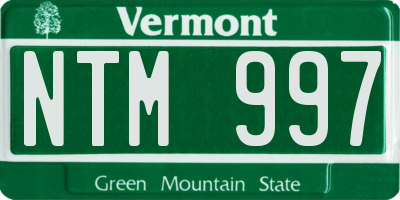 VT license plate NTM997