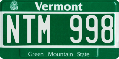 VT license plate NTM998
