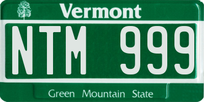 VT license plate NTM999