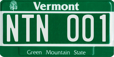 VT license plate NTN001