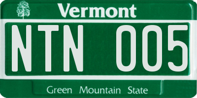 VT license plate NTN005
