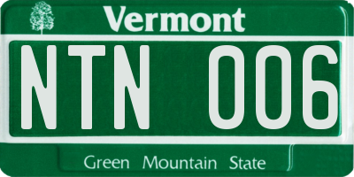 VT license plate NTN006
