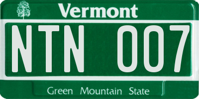 VT license plate NTN007