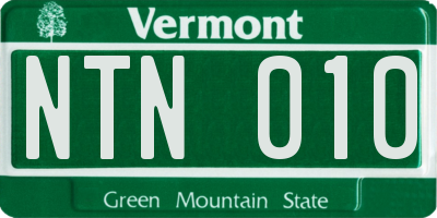 VT license plate NTN010