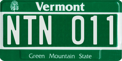 VT license plate NTN011