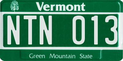 VT license plate NTN013