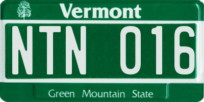 VT license plate NTN016