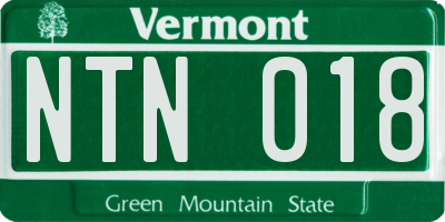VT license plate NTN018