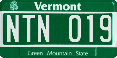 VT license plate NTN019