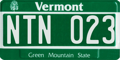 VT license plate NTN023