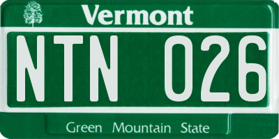 VT license plate NTN026