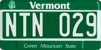 VT license plate NTN029