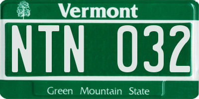 VT license plate NTN032